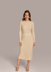 DKNY Donna Karan New York Women's Rib Knit Sweater Skirt - Heather Biscotti