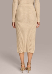 DKNY Donna Karan New York Women's Rib Knit Sweater Skirt - Heather Biscotti