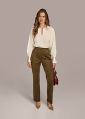 DKNY Donna Karan New York Women's Straight-Leg Faux-Suede Pants - Elderberry