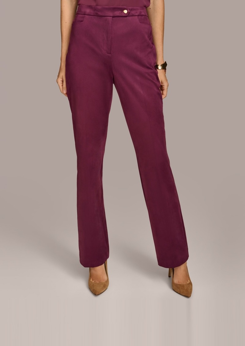 DKNY Donna Karan New York Women's Straight-Leg Faux-Suede Pants - Elderberry