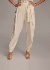 DKNY Donna Karan Women's Belted Cargo Pants - Cream