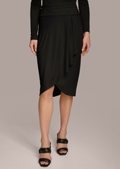 DKNY Donna Karan Women's Faux Wrap Skirt - Black