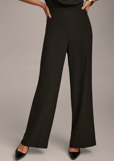 DKNY Donna Karan Women's Flat-Front Wide-Leg Pants - Black