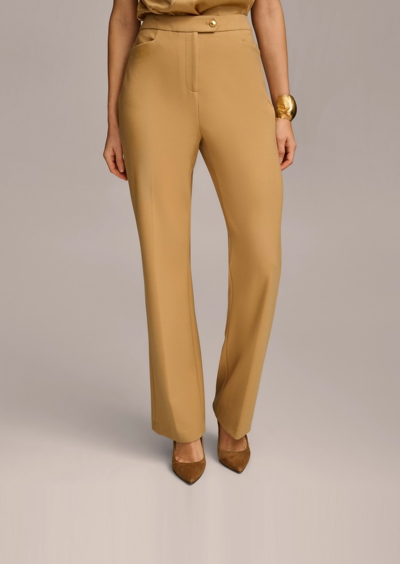 DKNY Donna Karan Women's Mid-Rise Straight-Leg Pants - Fawn
