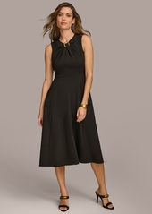 DKNY Donna Karan Women's O-Ring Fit & Flare Dress - Black
