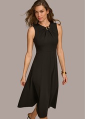 DKNY Donna Karan Women's O-Ring Fit & Flare Dress - Black