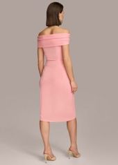 DKNY Donna Karan Womens Off The Shoulder Top Faux Wrap Skirt