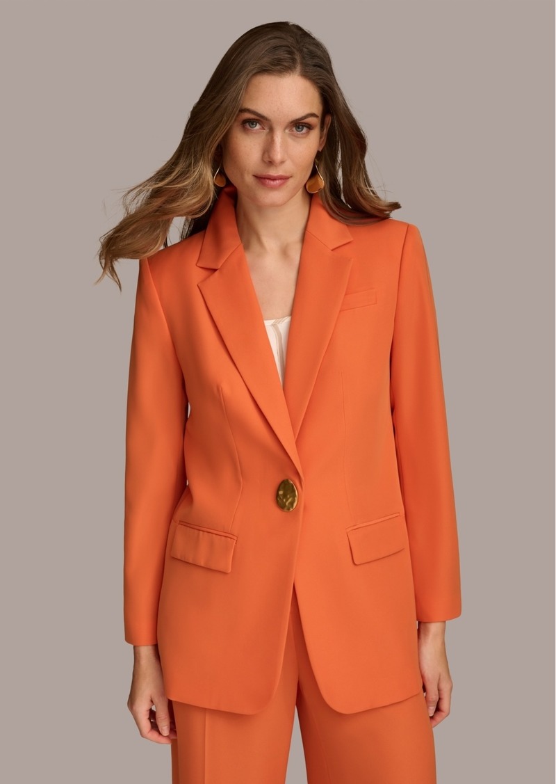 DKNY Donna Karan Women's One-Button Blazer - Terracotta