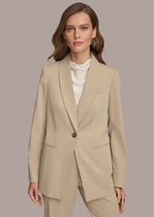 DKNY Donna Karan Women's Pinstripe One-Button Blazer - Fawn/cream