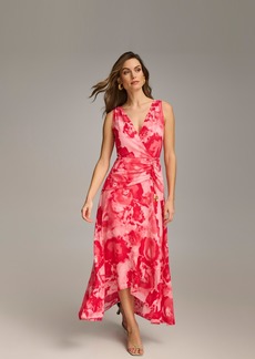 DKNY Donna Karan Women's Printed Sleeveless Maxi Dress - Rose Qurtz