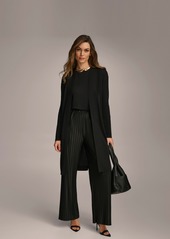 DKNY Donna Karan Women's Tie Waist Long Cardigan - Black