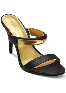 DKNY Donna Karan Women's Sabina Double Band Slide Stiletto Heel Dress Sandals - Black