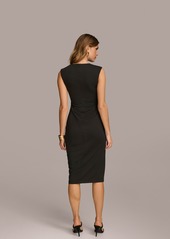 DKNY Donna Karan Women's Side-Ruched Cap-Sleeve Dress - Black
