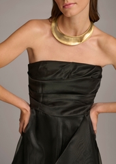 DKNY Donna Karan Women's Sleeveless Cascade Gown - Black
