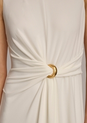 DKNY Donna Karan Women's Sleeveless Metal Ring Jersey Dress - Cream