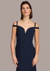 DKNY Donna Karan Women's Sweetheart-Neck Cold-Shoulder Gown - Navy