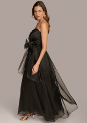 DKNY Donna Karan Women's Sweetheart Neck Strapless Chiffon Dress - Black