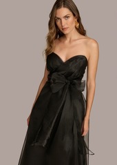 DKNY Donna Karan Women's Sweetheart Neck Strapless Chiffon Dress - Black