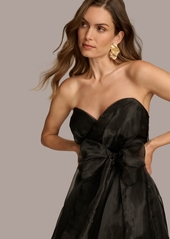 DKNY Donna Karan Women's Sweetheart Neck Strapless Chiffon Dress - Black