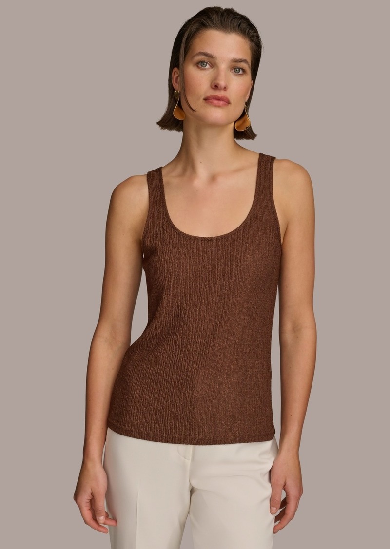 DKNY Donna Karan Women's Textured Scoop-Neck Tank Top - Canyon