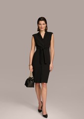 DKNY Donna Karan Women's Tie-Front Sleeveless Blazer Dress - Black