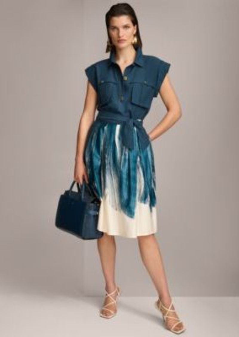 DKNY Donna Karan Womens Tie Waist Top Midi Skirt