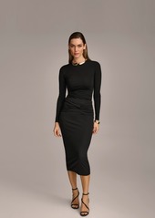 DKNY Donna Karan Women's Twist-Front Knit Pull-On Pencil Skirt - Black