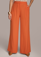 DKNY Donna Karan Women's Wide-Leg Pleat-Front Pants - Terracotta