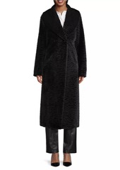 DKNY Double-Breasted Faux-Fur Coat