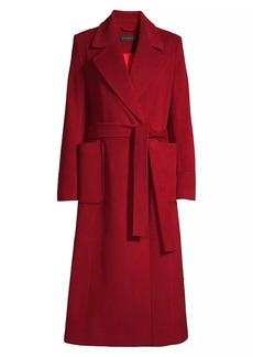 DKNY Double-Breasted Wool Blend Wrap Coat