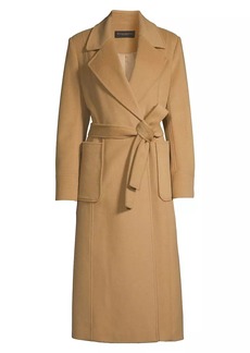 DKNY Double-Breasted Wool Blend Wrap Coat