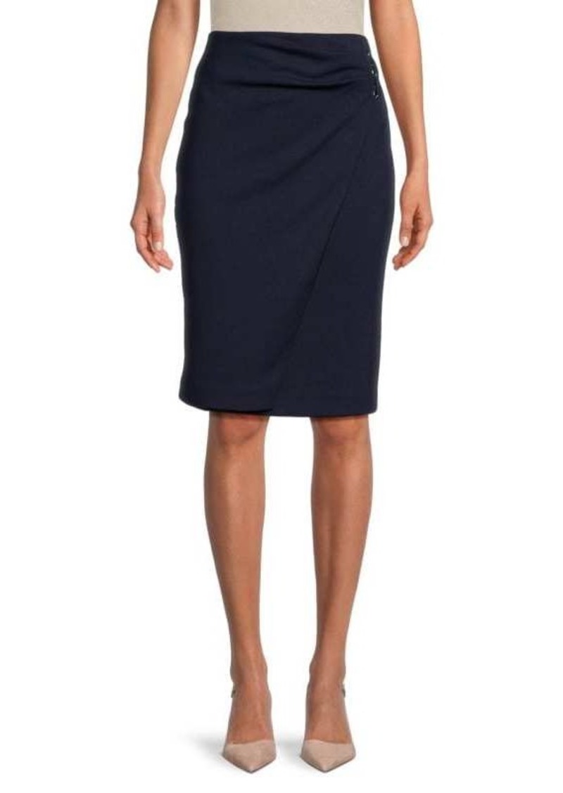 DKNY Draped Faux Wrap Skirt