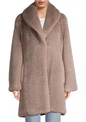 DKNY Faux-Fur Mid-Length Coat