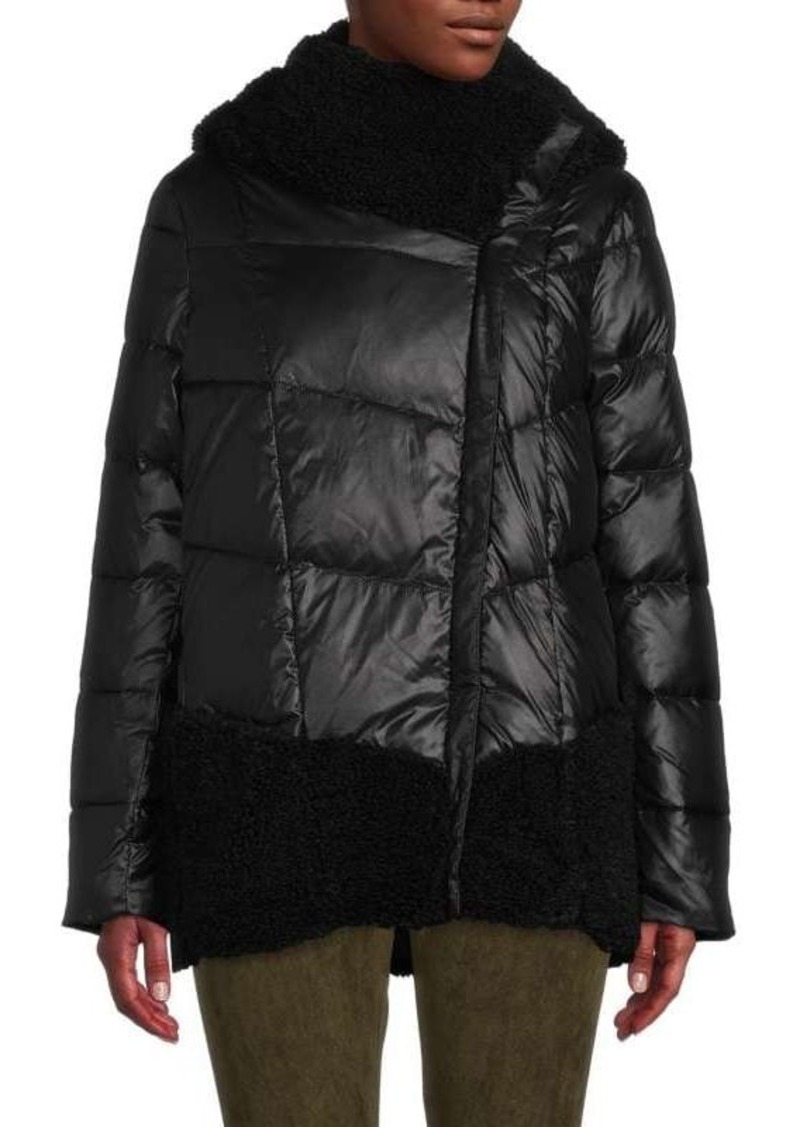 DKNY Faux Fur Trim Down Hooded Jacket