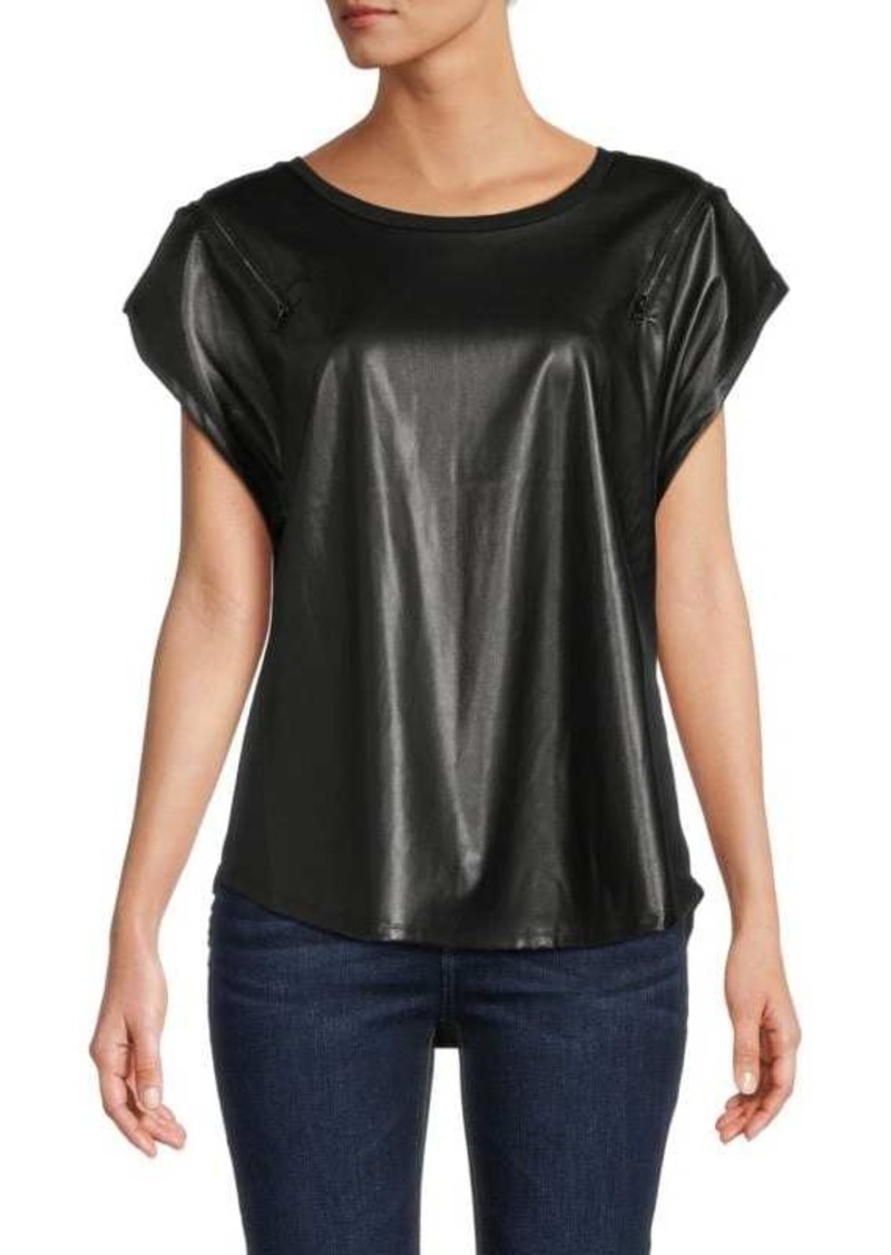 DKNY ​Faux Leather Muscle Top