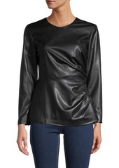 DKNY Faux Leather Top