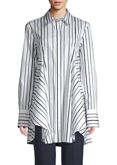 DKNY Flare Striped Button-Down Shirt