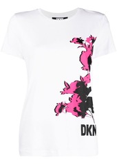 DKNY Floral logo-print cotton T-shirt
