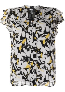 DKNY floral-print blouse