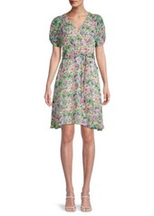 DKNY Floral Puff-Sleeve Dress