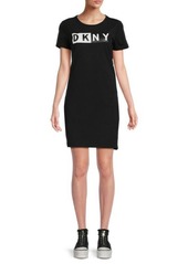 DKNY Graphic Stretch-Cotton T-Shirt Dress