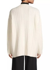 DKNY Heavy Metal Crystal Cable-Knit Cardigan