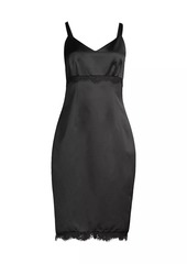 DKNY Heavy Metal Lace-Embellished Satin Dress