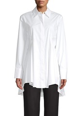 DKNY High-Low Flare Button Front Shirt
