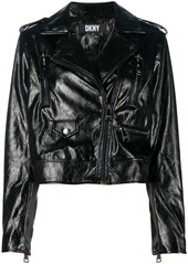 DKNY high-shine finish biker jacket