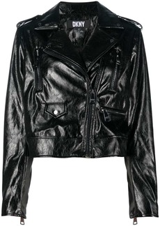 DKNY high-shine finish biker jacket