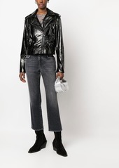 DKNY high-shine finish biker jacket