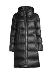 DKNY Hooded Chunky Quilted Zip-Front Coat