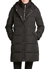 DKNY Hooded Quilted Coat