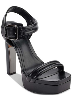 DKNY Jaysha Womens Leather Buckle Platform Sandals